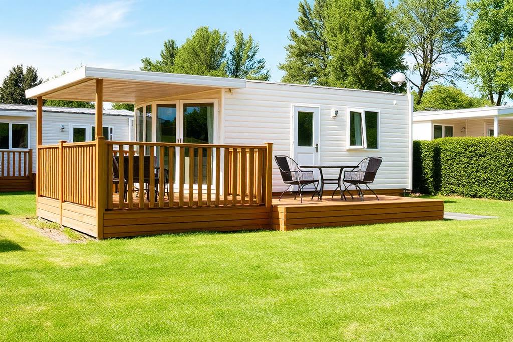 Mobile home with decking