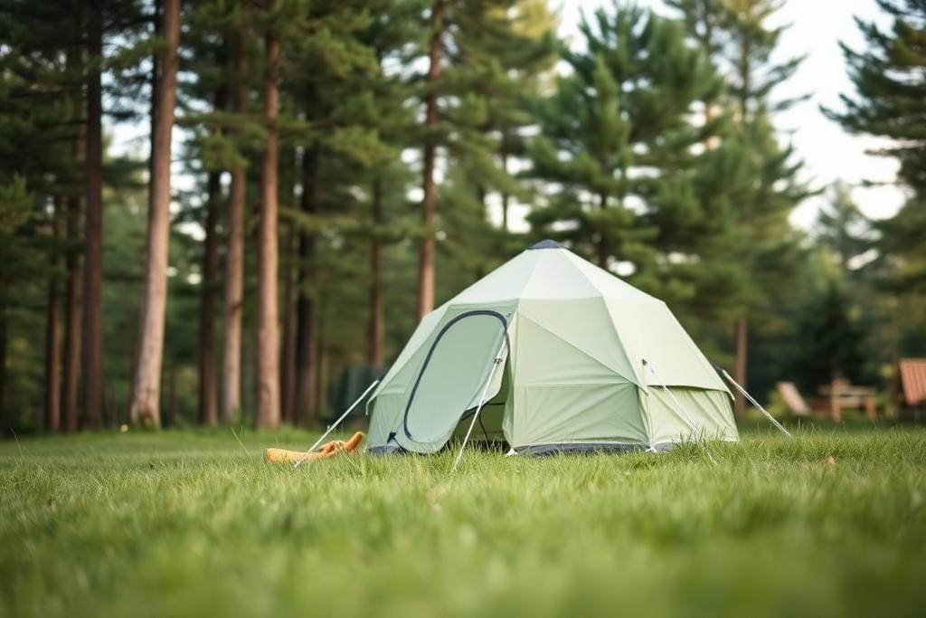 Grass tent pitch